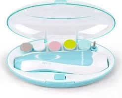 WVspecials® Elektrische Baby NagelKnipper Blauw & Handige Opberg Doos Elektrische Baby Nagelschaartje- Baby Nagelknipper - Baby Nageltrimmer - Baby Nagelset - Baby Nagelvijl - Voor Baby - Ultra Stil (slapend Knippen) - Black Friday - Sinterklaas -Babyproducten Winkel 1200x966