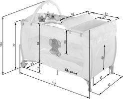 Tectake - Reisbedje Babybed Campingbed Dodo - 132x75x104cm Incl. Aankleedkussen En Draagtas - Bruin - 402203 -Babyproducten Winkel 1200x972