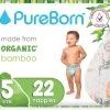 PureBorn Bamboe Luiers - Maat 5 (11-18kg) - 22 Stuks | Flowers