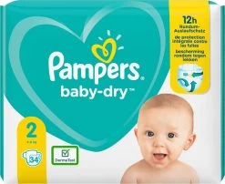 Pampers® Pampers Baby-Dry - Maat 2 (4-8kg) - 34 Luiers -Babyproducten Winkel 1200x979