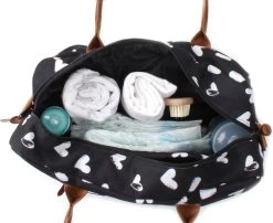 Kidzroom Black And White Luiertas - Zwart - Ophanglussen Kinderwagen - Verschoonmatje - Verstelbare Schouderband -Babyproducten Winkel 1200x982 2