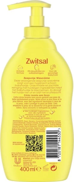 Zwitsal Baby Zeepvrije Wascrème - 3 X 400 Ml - Voordeelverpakking -Babyproducten Winkel 488x1200