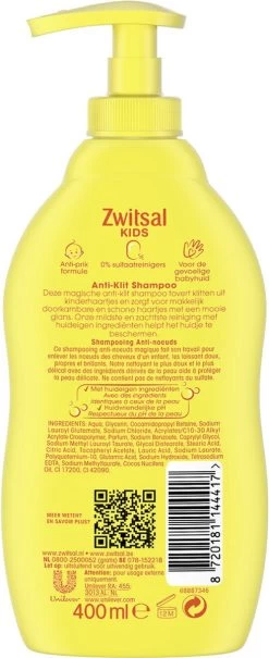 Zwitsal Kids Anti-Klit Shampoo - 6 X 400 Ml - Voordeelverpakking -Babyproducten Winkel 490x1200