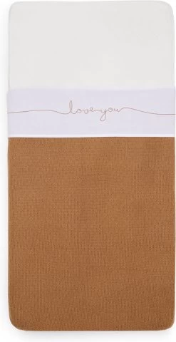 Jollein Baby Laken Wieg 75x100cm Love You - Caramel -Babyproducten Winkel 617x1200