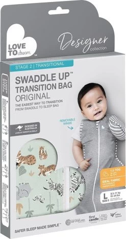 Love To Dream™ Babyslaapzak Swaddle Up™ - Inbakeren Afbouwen - Baby 6-9 Maanden - 8.5-11 Kg - All Season - Safari -Babyproducten Winkel 633x1200 2