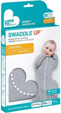 Love To Dream™ Babyslaapzak Swaddle Up™ - Inbakeren - Baby 3-6 Maanden - 6-8.5 Kg - All Season - Grijs -Babyproducten Winkel 648x1200 2
