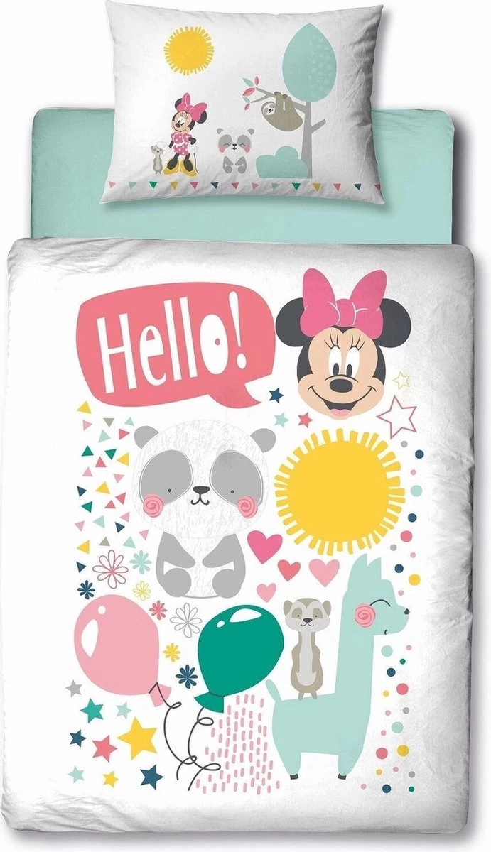 Minnie Mouse Ledikant Dekbedovertrek Hello 100x135 Cm 1 Minnie Mouse Ledikant Dekbedovertrek Hello 100x135 Cm