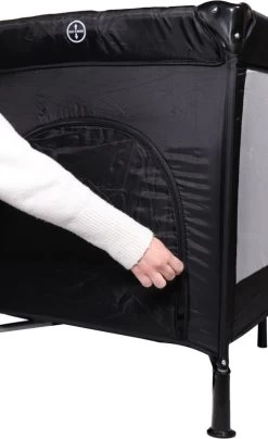 Ding Deluxe Black Campingbedje Incl. Bodemverhoger -Babyproducten Winkel 734x1200