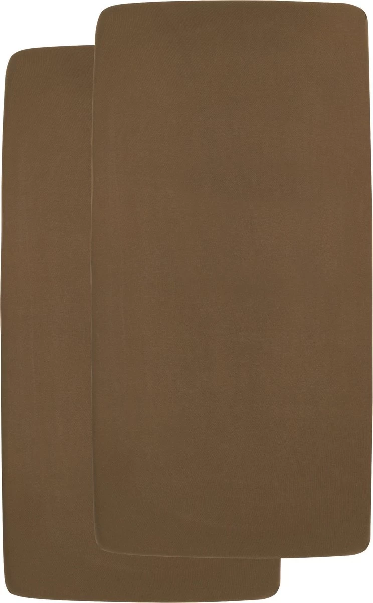 Meyco Jersey Hoeslaken Ledikant 2-pack - Chocolate - 60x120cm 2 Meyco Jersey Hoeslaken Ledikant 2-pack - Chocolate - 60x120cm - Afbeelding 2