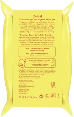 Zwitsal Baby Goedemorgen Vochtige Washandjes - 4 X 20 Stuks - Voordeelverpakking -Babyproducten Winkel 756x1200