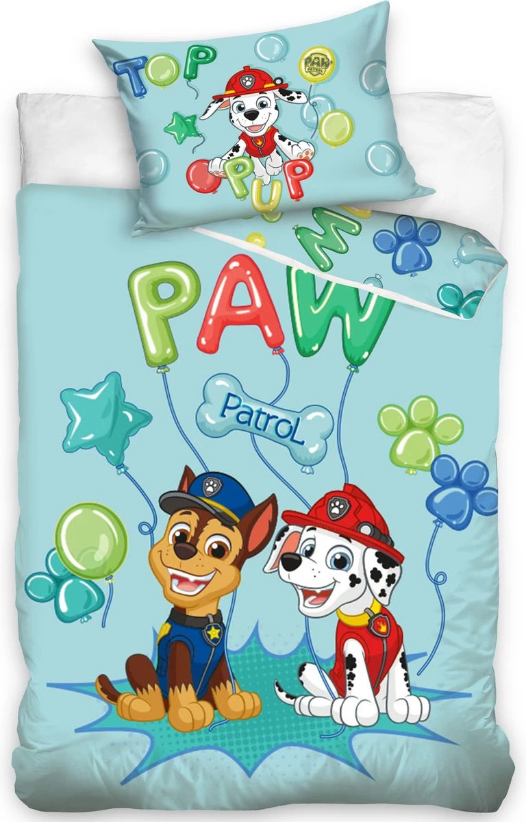 PAW Patrol BABY Dekbedovertrek, Balloon - 100 X 135 Cm - Katoen 1 PAW Patrol BABY Dekbedovertrek, Balloon - 100 X 135 Cm - Katoen