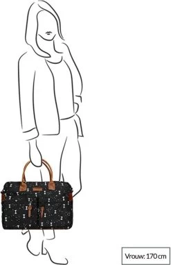 Kidzroom Black And White Luiertas - Zwart - Ophanglussen Kinderwagen - Verschoonmatje - Verstelbare Schouderband -Babyproducten Winkel 775x1200 3