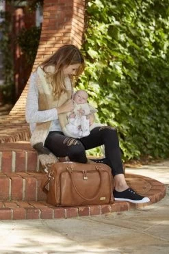 Grote Luiertas Double Zip Satchel Chestnut Redwood - Kunstleer - 42 Cm Breed -Babyproducten Winkel 799x1200 26