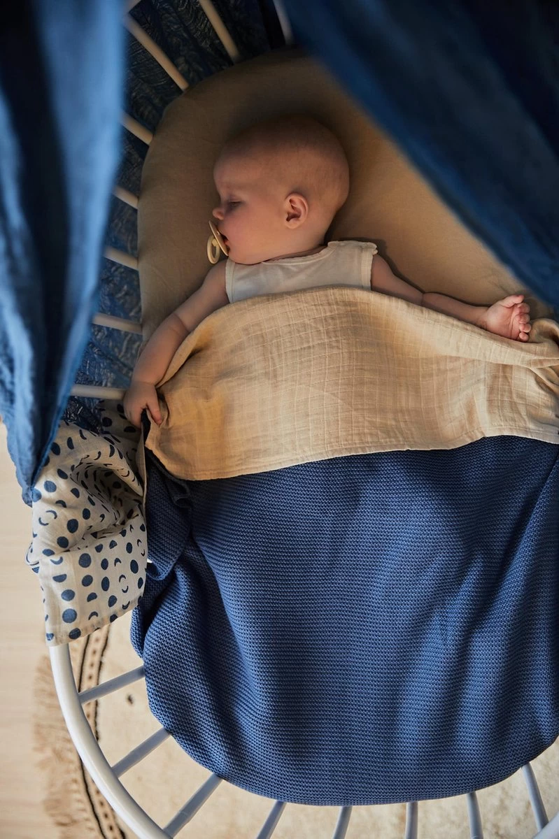 Jollein Baby Deken Ledikant 100x150cm Basic Knit - Jeans Blue 9 Jollein Baby Deken Ledikant 100x150cm Basic Knit - Jeans Blue - Afbeelding 9