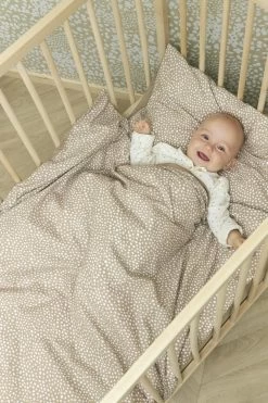 Meyco - Dekbedovertrek Ledikant - Cheetah/Uni - Taupe - 100x135cm -Babyproducten Winkel 800x1200 230