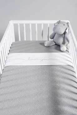 Jollein Baby Laken Ledikant 120x150cm Love You - Grey