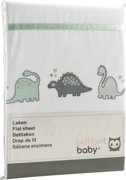 Briljant Baby Laken Met Bies Voor Ledikant 100 X 150 - Dino - Groen -Babyproducten Winkel 841x1200 2