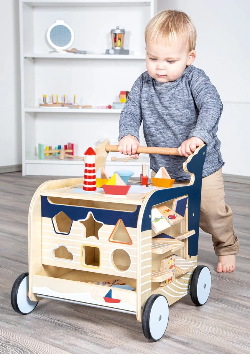 Baby Walvis Loopwagen - Houten Speelgoed Vanaf 1 Jaar 3 Baby Walvis Loopwagen - Houten Speelgoed Vanaf 1 Jaar - Afbeelding 3