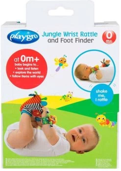 Playgro Pols- En Voetrammelaarset Zebra & Giraf - Set Van 4 Stuks, 2 Polsbandjes En 2 Rammelsokjes -Babyproducten Winkel 849x1200