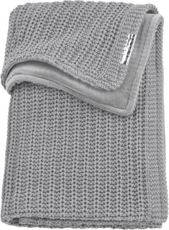 Meyco Herringbone Velvet Wiegdeken - Grijs - 75x100cm
