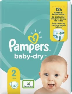 Pampers® Pampers Baby Dry Maat 2 - 37 Luiers 23 Pampers® Pampers Baby Dry Maat 2 - 37 Luiers -Babyproducten Winkel 927x1200
