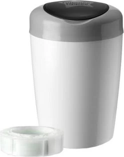 Tommee Tippee Simplee Sangenic Luieremmer, Milieuvriendelijker Systeem, Inclusief 1 Navulcassette Met Duurzaam Geproduceerde Antibacteriële GREENFILM, Grijs -Babyproducten Winkel 943x1200