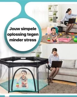 Deryan Draagbare Kinderbox - Zwart - Vaste Matrasbodem - Reisbox - Campingbedje -Babyproducten Winkel 960x1200 5