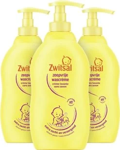 Zwitsal Baby Zeepvrije Wascrème - 3 X 400 Ml - Voordeelverpakking -Babyproducten Winkel 966x1200