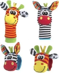 Playgro Pols- En Voetrammelaarset Zebra & Giraf - Set Van 4 Stuks, 2 Polsbandjes En 2 Rammelsokjes -Babyproducten Winkel 977x1200 3