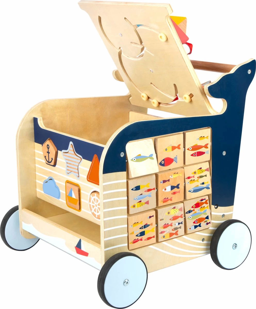Baby Walvis Loopwagen - Houten Speelgoed Vanaf 1 Jaar 5 Baby Walvis Loopwagen - Houten Speelgoed Vanaf 1 Jaar - Afbeelding 5